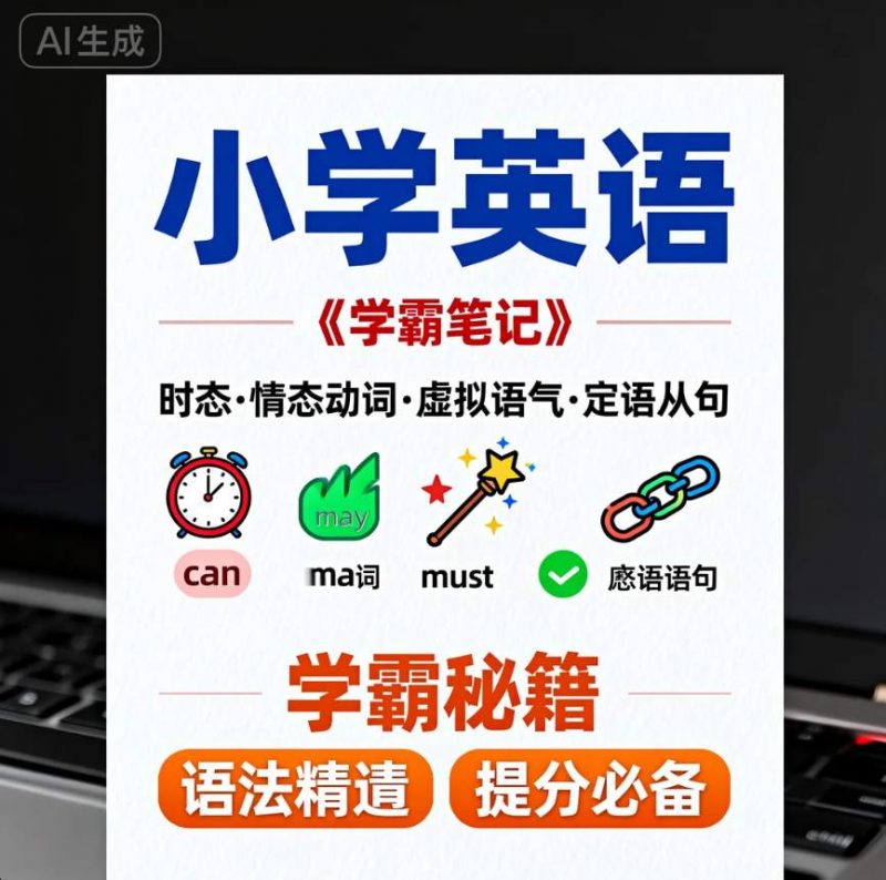小学英语《学霸笔记》时态、情态动态虚拟语气定语从句-资源库