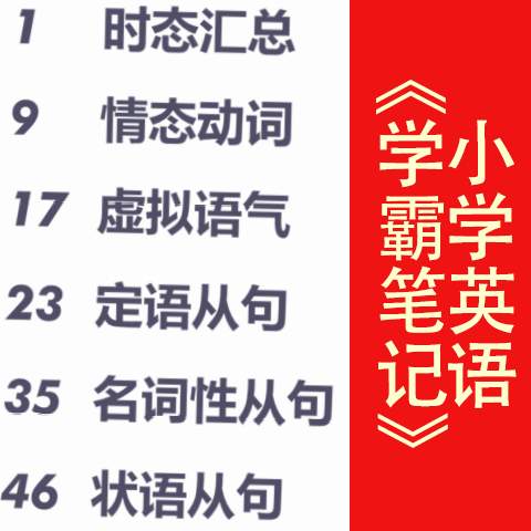 图片[4]-小学英语《学霸笔记》时态、情态动态虚拟语气定语从句-资源库